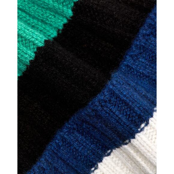 Everlane The Cashmere Unisex Beanie Bright Navy Multi Stripe NWT - Picture 7 of 7